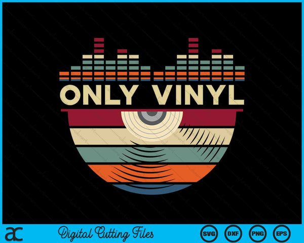 Alleen Vinyl Retro Vinyl Record LP Analoge Muziek Disc Vinyls SVG PNG Digitale Snijbestanden