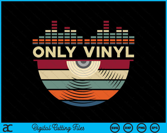 Alleen Vinyl Retro Vinyl Record LP Analoge Muziek Disc Vinyls SVG PNG Digitale Snijbestanden