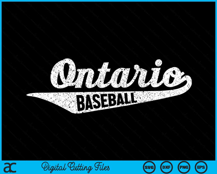 Ontario Baseball Script Vintage noodlijdende SVG PNG digitale snijbestanden