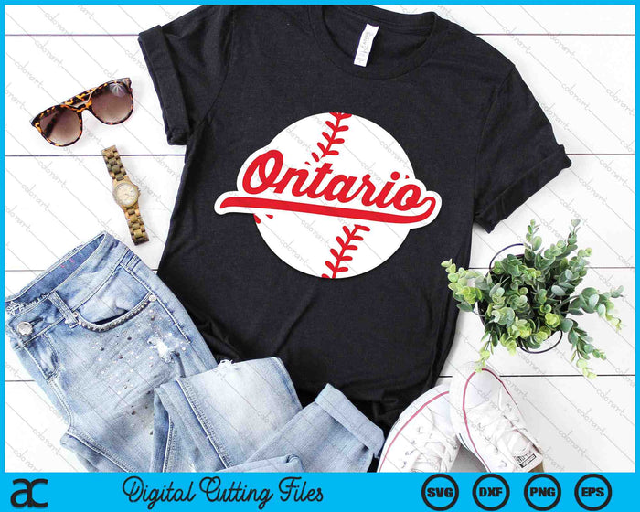 Ontario Baseball Vintage California Pride Love City Red SVG PNG Digital Cutting Files