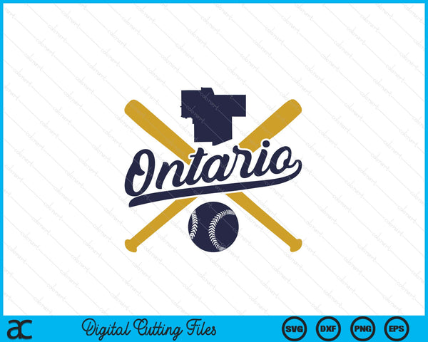Ontario Baseball Vintage Wisconsin Pride Love City SVG PNG Digital Cutting Files