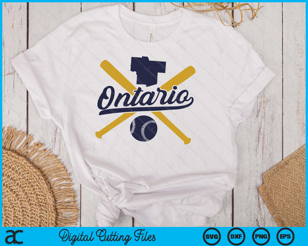 Ontario Baseball Vintage Wisconsin Pride Love City SVG PNG Digital Cutting Files
