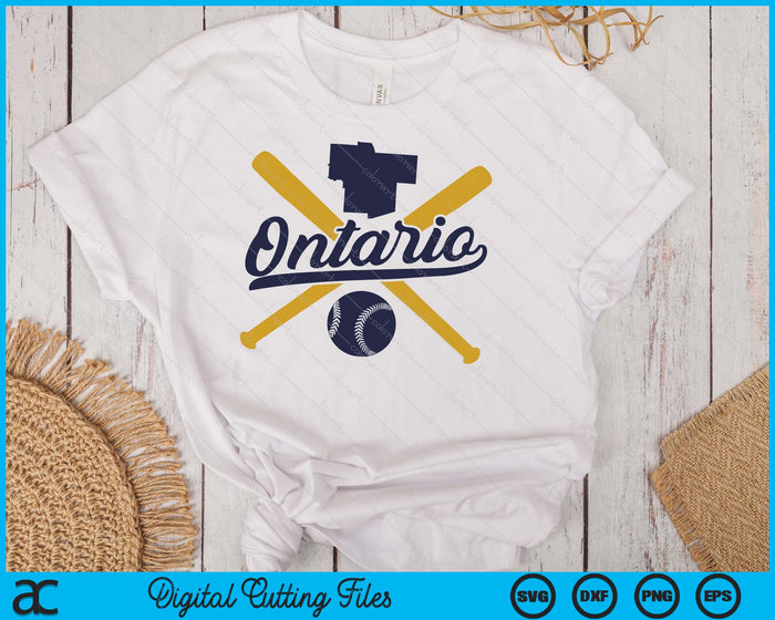 Ontario Baseball Vintage Wisconsin Pride Love City SVG PNG Digital Cutting Files