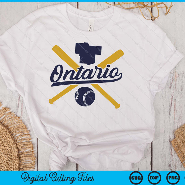 Ontario Baseball Vintage Wisconsin Pride Love City SVG PNG Digital Cutting Files