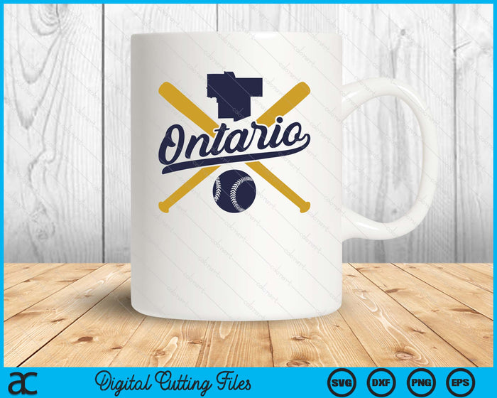 Ontario Baseball Vintage Wisconsin Pride Love City SVG PNG Digital Cutting Files