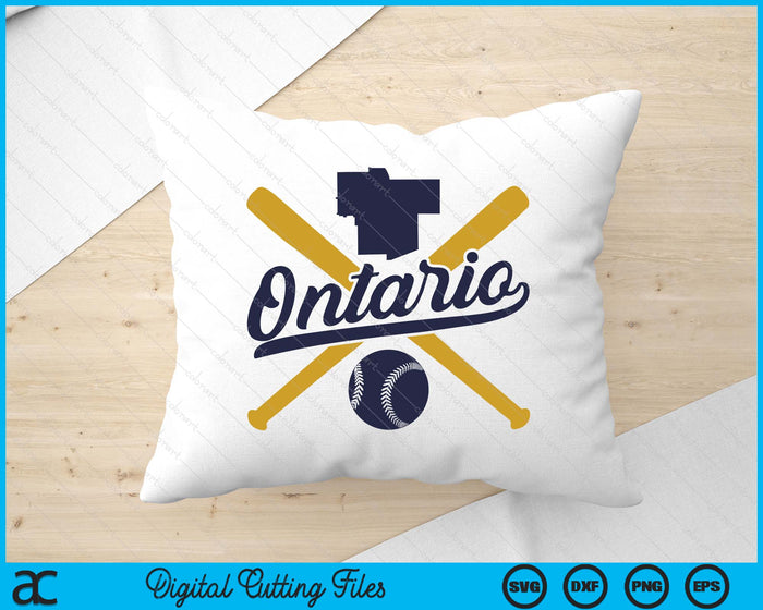 Ontario Baseball Vintage Wisconsin Pride Love City SVG PNG Digital Cutting Files