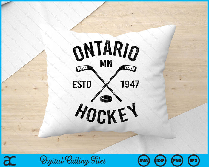 Ontario Minnesota Ice Hockey Sticks Vintage Gift SVG PNG Digital Cutting Files