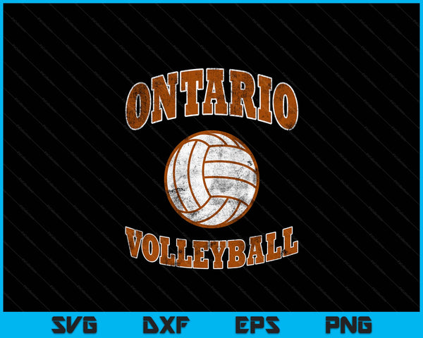 Ontario Volleyball Vintage Distressed SVG PNG Digital Cutting Files
