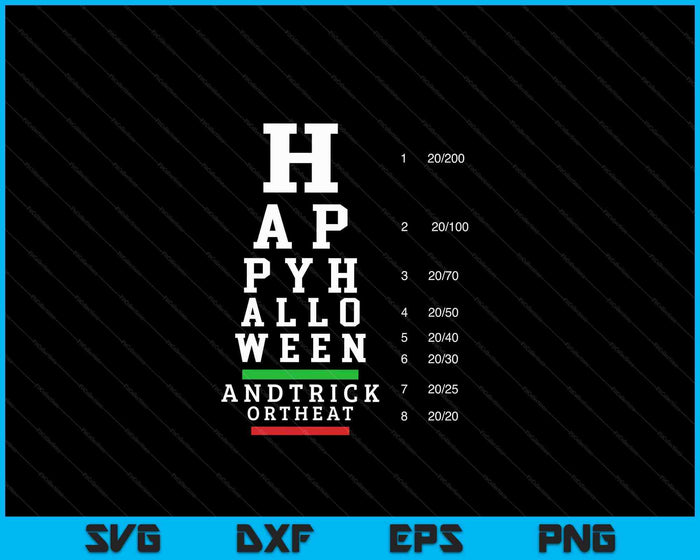 Optometrist Halloween Eye Chart Optometry Eye Doctor SVG PNG Digital Cutting Files