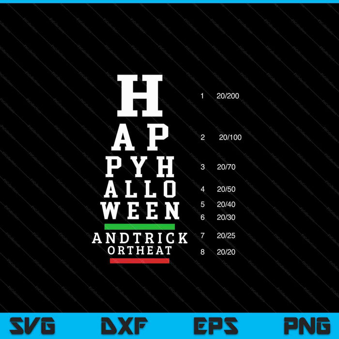 Optometrist Halloween Eye Chart Optometrie Oogarts SVG PNG Digitale Snijbestanden