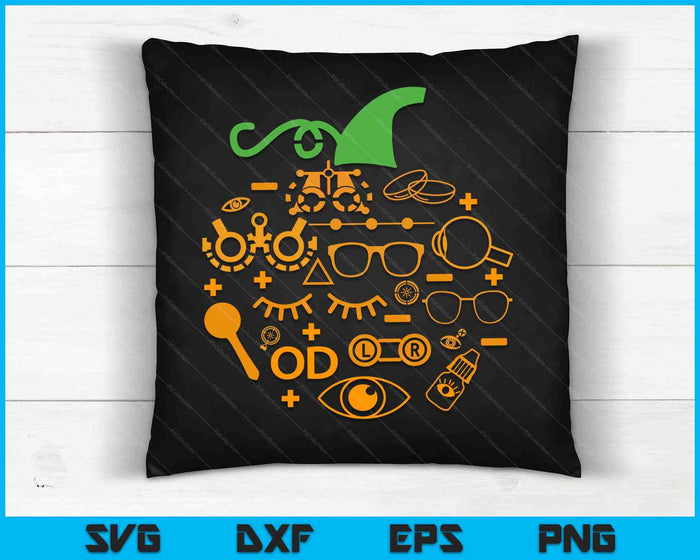 Optometrist Optician Pumpkin Halloween Optometry Glasses SVG PNG Digital Cutting Files