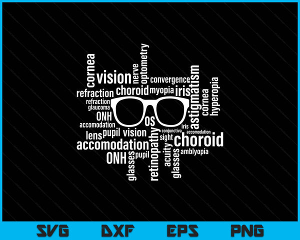 Optometry glasses optometrist optician ophthalmologist SVG cut file