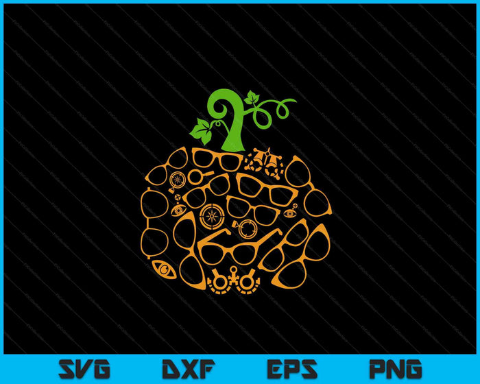 Optometry Tools Pumpkin Shape Pumpkin Glasses Halloween SVG PNG Digital Cutting Files