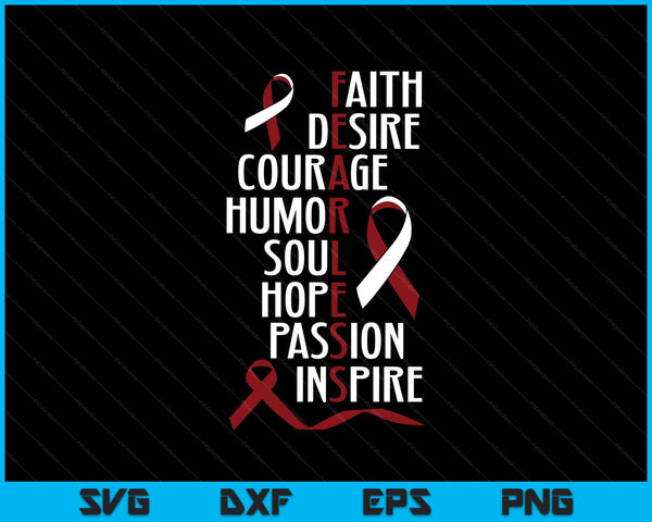 Oral head neck cancer awareness fearless inspirational SVG cut file
