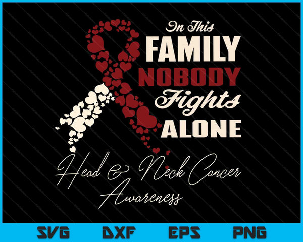 Orale hoofd- en nekkanker in deze familie vecht niemand alleen SVG PNG digitale snijbestanden