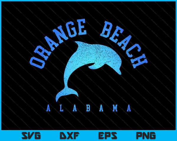 Orange beach Alabama vintage dolphin holiday SVG cut file