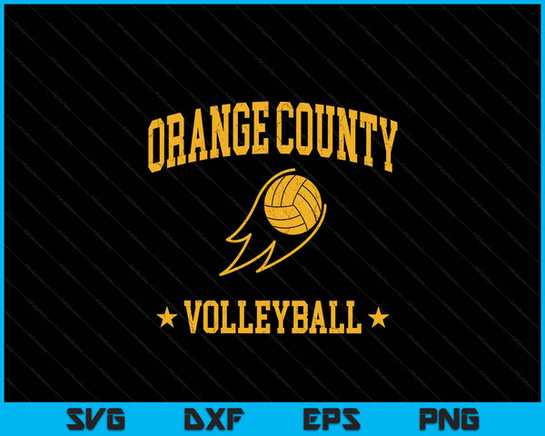 Orange County Volleyball Vintage Gameday Retro Volleyball Lover SVG PNG Digital Printable Files