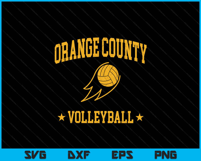 Orange County Volleyball Vintage Gameday Retro Volleyball Lover SVG PNG Digital Printable Files