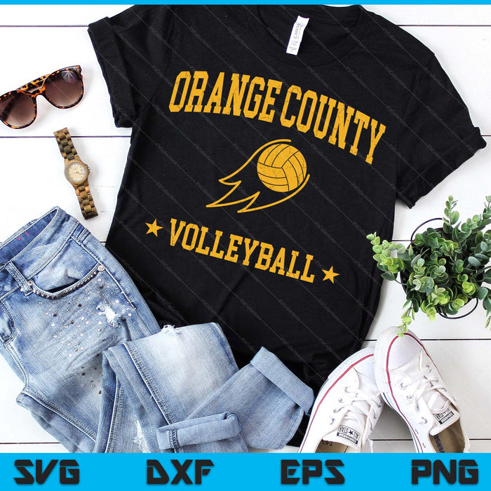 Orange County Volleyball Vintage Gameday Retro Volleyball Lover SVG PNG Digital Printable Files