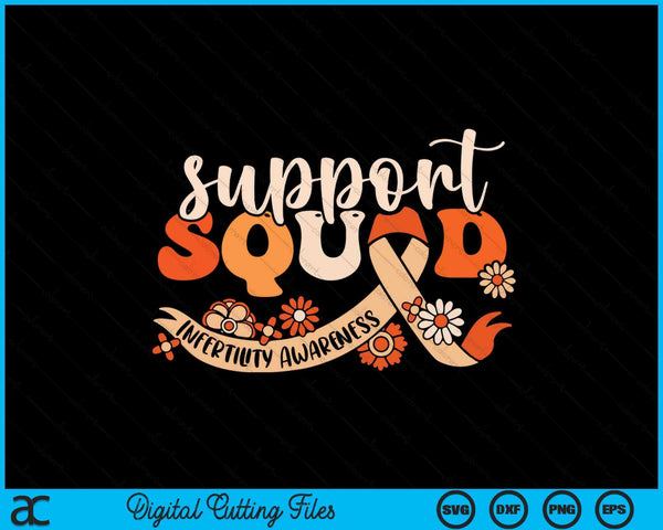 Orange infertility awareness support squad partner IVF month SVG cut file