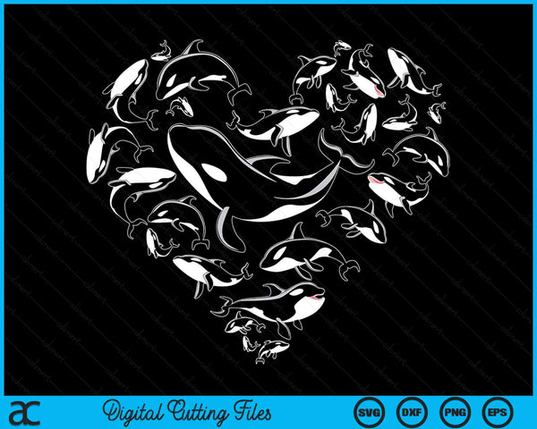 Orca Whale Sea Panda In Heart Shapes SVG PNG Digital Printable Files