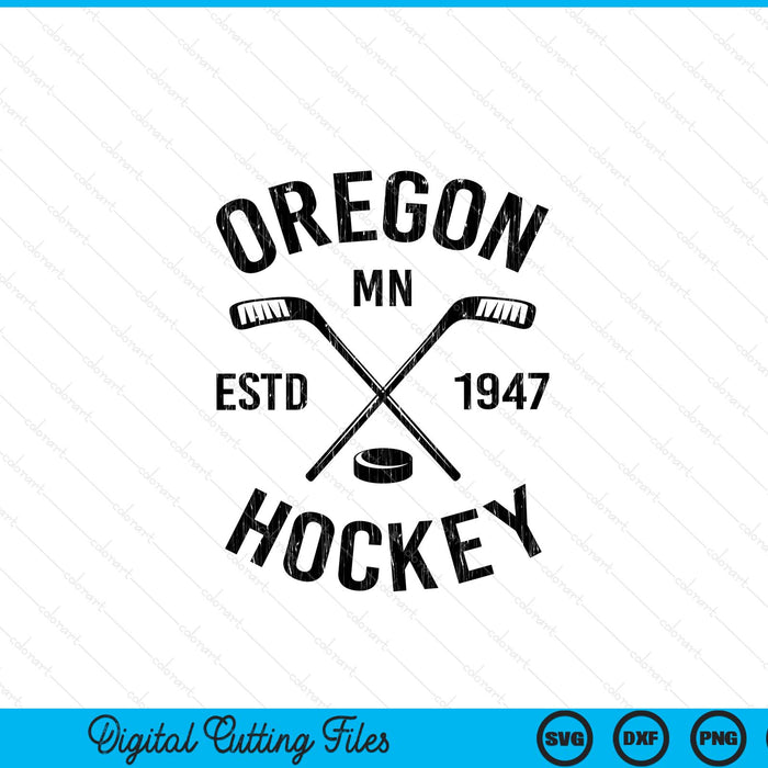 Oregon Minnesota ice hockey sticks vintage SVG cut file