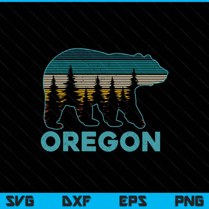 Oregon USA grizzly bear souvenir SVG cut file