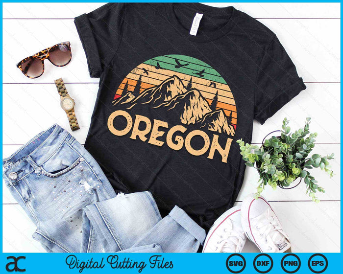 Oregon Vintage Mountains Retro Hiking Souvenir Gift SVG PNG Cutting Printable Files