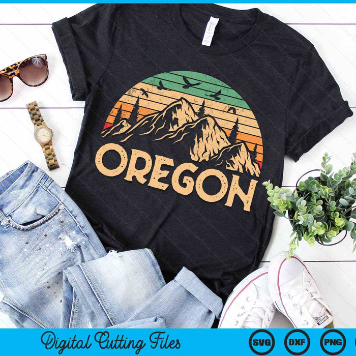 Oregon Vintage Mountains Retro Hiking Souvenir Gift SVG PNG Cutting Printable Files