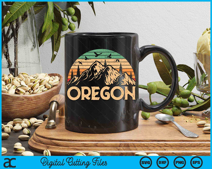 Oregon Vintage Mountains Retro Hiking Souvenir Gift SVG PNG Cutting Printable Files