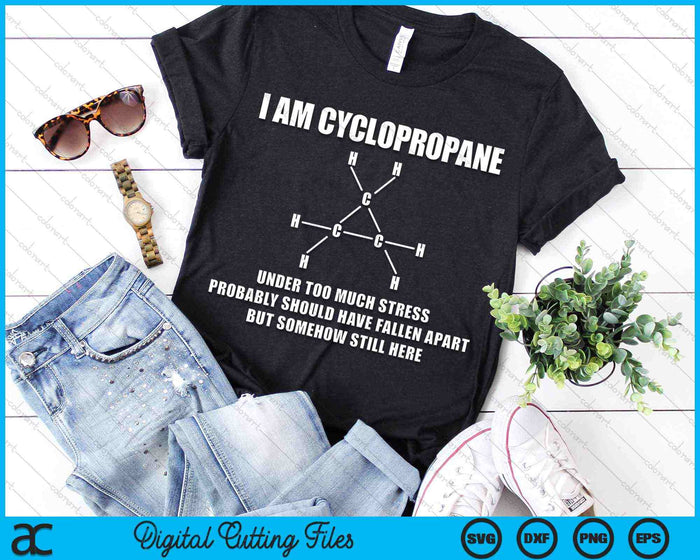 Organische chemie Nerd Cyclopropaan Stress Joke SVG PNG digitale snijbestanden