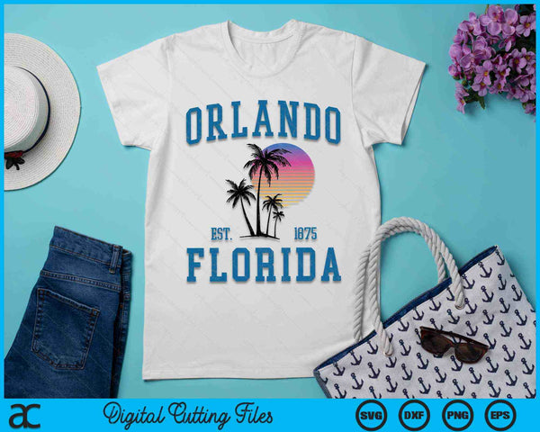 Orlando Florida Vintage Beach Palm Trees Summer in Orlando SVG PNG Digital Cutting Files