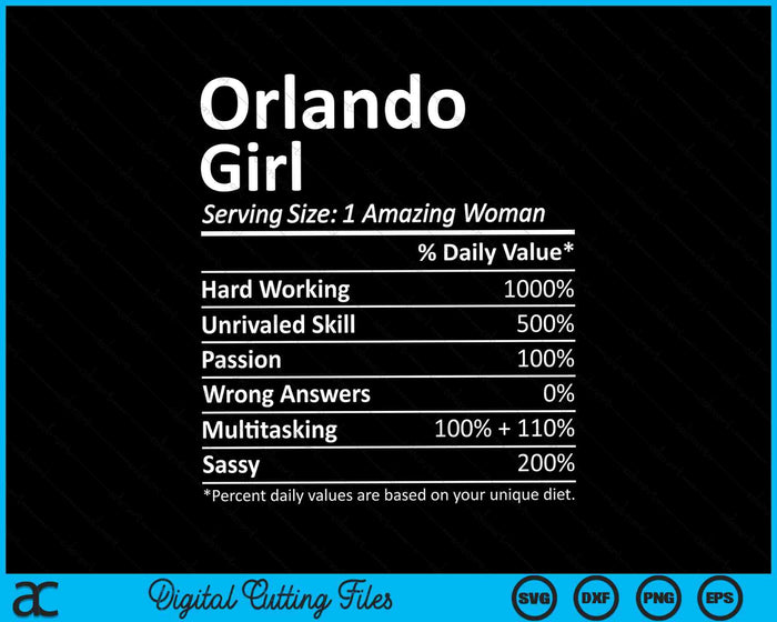 Orlando Girl FL Florida Funny City Home Roots SVG PNG Cortar archivos imprimibles