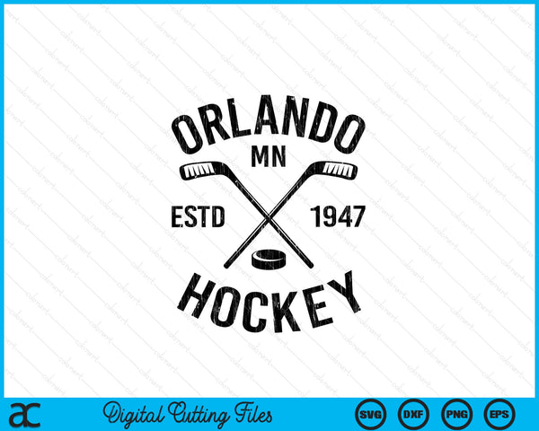 Orlando Minnesota Ice Hockey Sticks Vintage Gift SVG PNG Digital Cutting Files