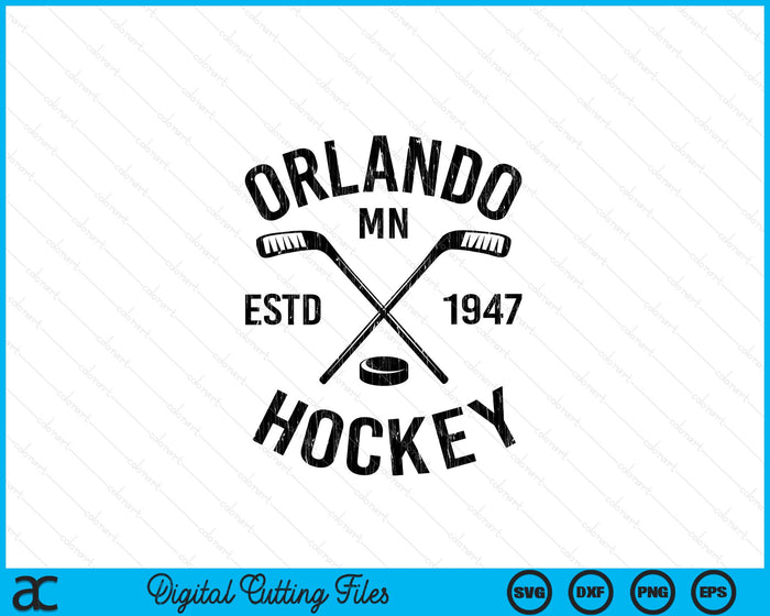 Orlando Minnesota Ice Hockey Sticks Vintage Gift SVG PNG Digital Cutting Files