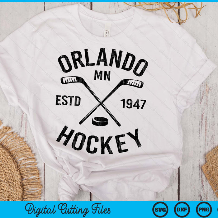 Orlando Minnesota Ice Hockey Sticks Vintage Gift SVG PNG Digital Cutting Files