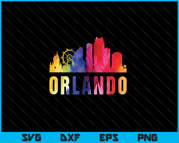 Orlando Watercolor Skyline Home State Souvenir SVG PNG Cutting Printable Files