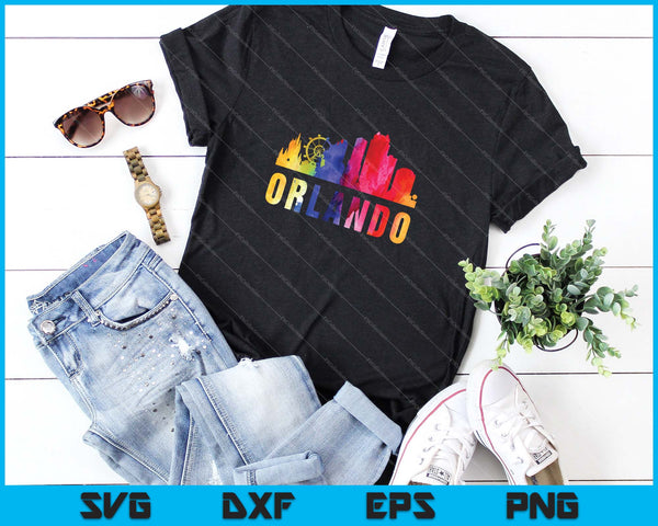 Orlando aquarel Skyline Home State Souvenir SVG PNG snijden afdrukbare bestanden - on a t-shirt