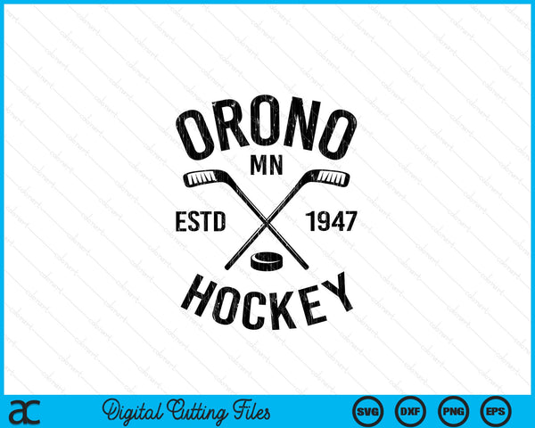 Orono Minnesota Ice Hockey Sticks Vintage Gift SVG PNG Digital Cutting Files