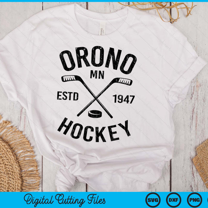 Orono Minnesota Ice Hockey Sticks Vintage Gift SVG PNG Digital Cutting Files