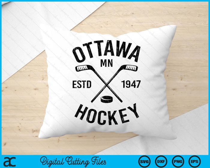 Ottawa Minnesota Ice Hockey Sticks Vintage Gift SVG PNG Digital Cutting Files