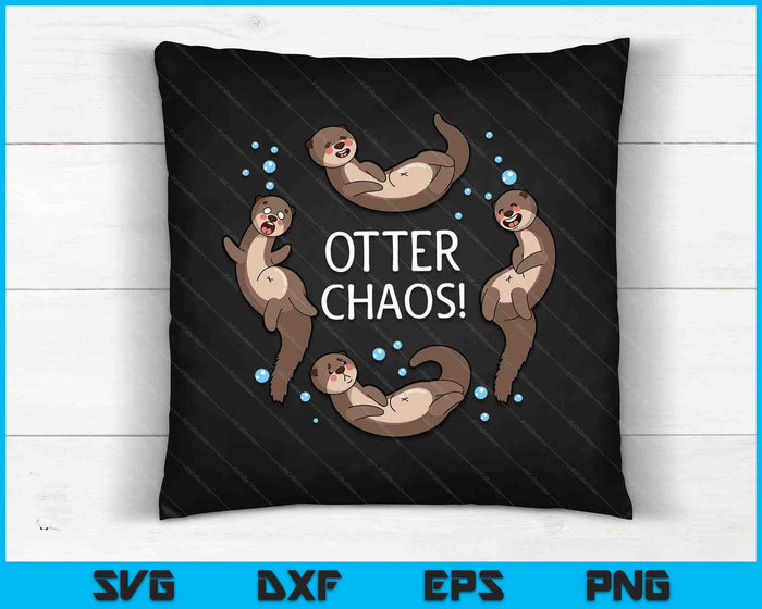 Otter Chaos For Kids Cute Sleeping Pajama SVG PNG Digital Cutting Files