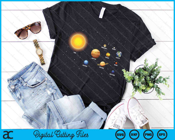 Our Solar System, Science Education SVG PNG Cutting Printable Files - on a t-shirt