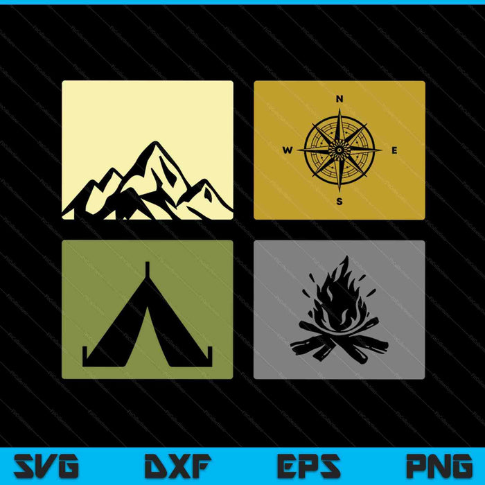 Outdoor Campingkleding Wandelen Backpacken Camping SVG PNG digitale afdrukbare bestanden