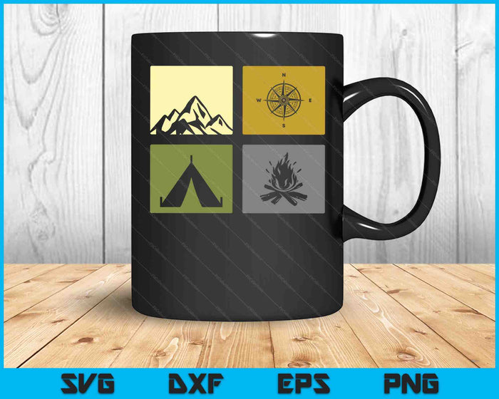 Outdoor Campingkleding Wandelen Backpacken Camping SVG PNG digitale afdrukbare bestanden