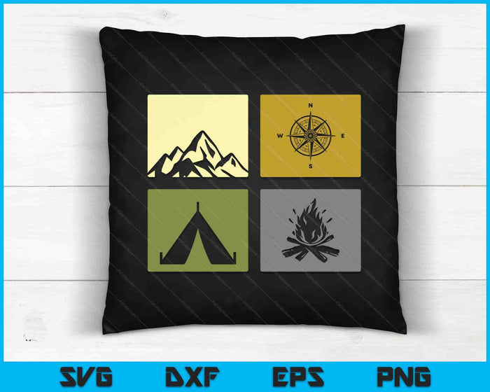 Outdoor Campingkleding Wandelen Backpacken Camping SVG PNG digitale afdrukbare bestanden