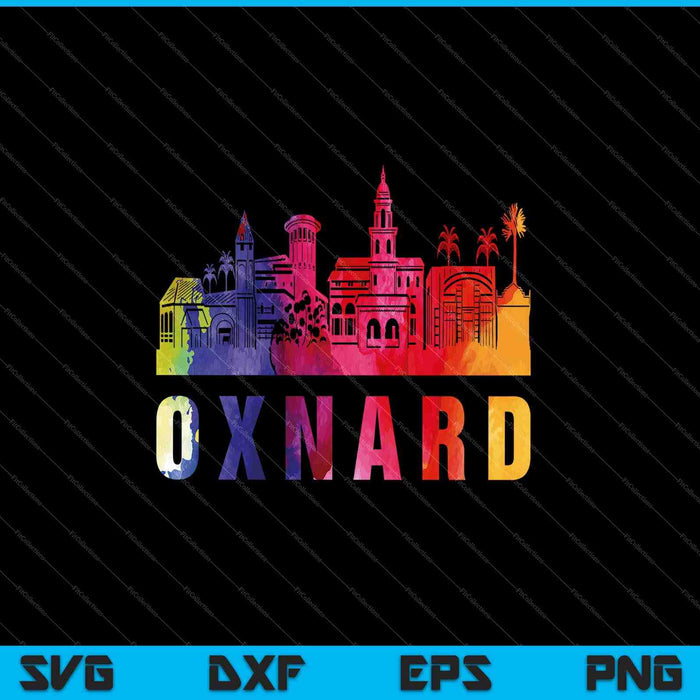 Oxnard acuarela Skyline Home State souvenir SVG PNG cortando archivos imprimibles
