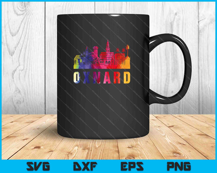 Oxnard Watercolor Skyline Home State Souvenir SVG PNG Cutting Printable Files