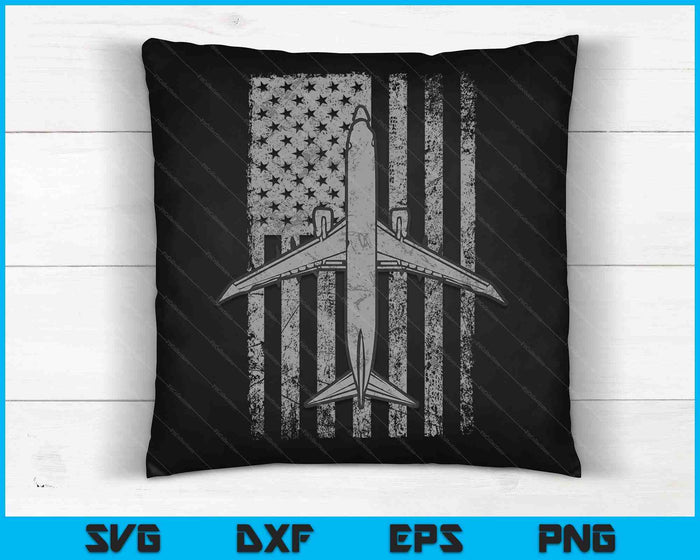 P-8 Poseidon Anti Submarine Airplane Vintage Flag SVG PNG Digital Cutting Files
