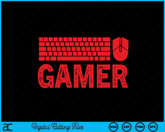 PC Gaming Keyboard Mouse WASD SVG PNG Digital Printable Files